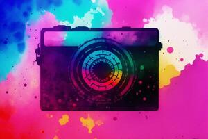 abstract kleurrijk achtergrond. waterverf verf. digitaal kunst, generatief ai foto