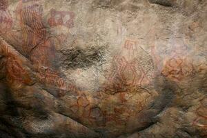 prehistorisch schilderijen Aan rots bekend net zo rotstekeningen in Colombia foto