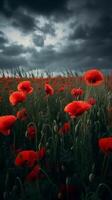 papaver bloem achtergrond voor anzac dag. illustratie ai generatief foto