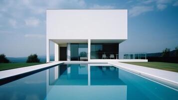 modern villa. illustratie ai generatief foto