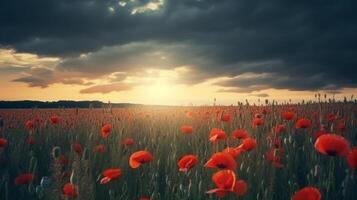 papaver bloem achtergrond voor anzac dag. illustratie ai generatief foto