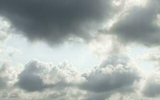 lucht en pluizig wolk landschap in de ochtend- is ongelooflijk rustgevend naar begin de dag, hemel en pluizig wit wolk gemaakt me voelen ontspannen, hemel en pluizig wolk landschap nemen een majestueus en adembenemend schoonheid foto