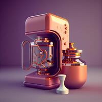 wijnoogst koffie machine. 3d weergave, 3d illustratie., ai generatief beeld foto