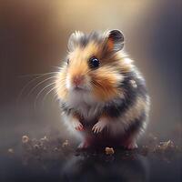 hamster Aan een donker achtergrond. hamster Aan een donker achtergrond., ai generatief beeld foto