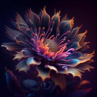 mooi fractal bloem. digitaal kunst. 3d weergave., ai generatief beeld foto