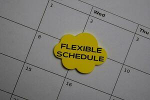 flexibel schema schrijven Aan kalender. herinnering of schema concepten foto