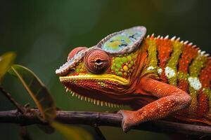 kameleon in natuur. illustratie ai generatief foto