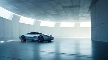 futuristische achtergrond met auto. illustratie ai generatief foto