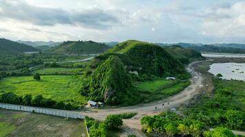 antenne visie van mooi landschap in lombok. lombok, Indonesië, maart 22, 2022 foto