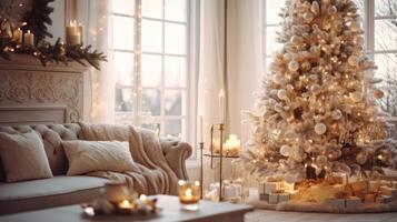 Kerstmis leven kamer. illustratie ai generatief foto