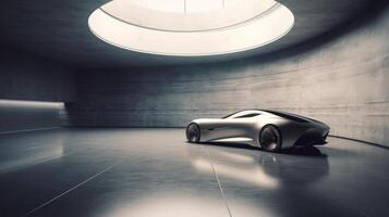 futuristische achtergrond met auto. illustratie ai generatief foto