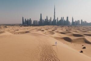 Dubai achtergrond. illustratie ai generatief foto