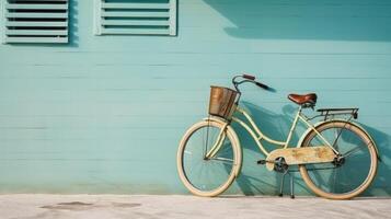 fiets Aan kleurrijk achtergrond. illustratie ai generatief foto