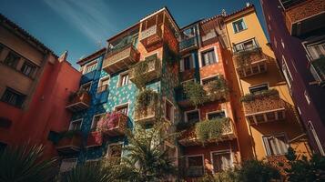 middellandse Zee behuizing gebouw, gegenereerd ai beeld foto