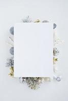 Witboek Kerstmissamenstelling. mooi fotoconcept van hoge kwaliteit en resolutie