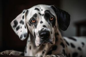 portret van een schattig dalmatiër hond gemaakt met generatief ai technologie foto