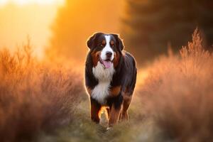 portret van een schattig bernese berg hond gemaakt met generatief ai technologie. foto