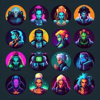 futuristische cyberpunk karakter avatar ai gegenereerd foto