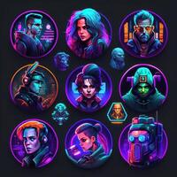 poster cyberpunk karakter avatar ai gegenereerd foto