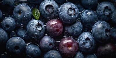 ai gegenereerd. ai generatief. macro schot patroon achtergrond fruit BES bosbes gezond vitamine. grafisch kunst foto