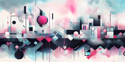 ai gegenereerd. abstract meetkundig roze kleur patroon structuur behang. ai generatief. grafisch kunst foto