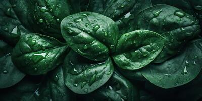 ai gegenereerd. ai generatief. foto realistisch reeks bundel van groen eco gezond spinazie kruiden. kan worden gebruikt Leuk vinden patroon achtergrond of grafisch decoratie. grafisch kunst