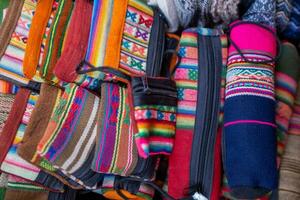 Peruaanse gemaakt souvenirs foto