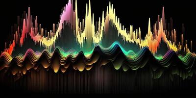 ai gegenereerd. ai generatief. muziek- audio volume spectrum grafiek. ook kan worden gebruikt voor voorraad afzet forex analyses. grafisch kunst foto