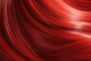 mooi rood haar- achtergrond. gezond glad glimmend haar. generatief ai foto