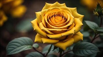 natuurlijk geel roos bloemen met mooi bokeh achtergrond, ai gegenereerd foto