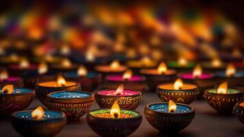 gelukkig diwali achtergrond. illustratie ai generatief foto