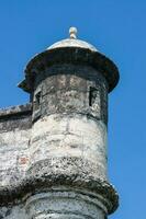 muren van Cartagena de india's gebouwd Bij de einde van de xvi eeuw voor de verdediging van de stad. san fernando de bocachica fort gelegen Bij tierrabomba. foto