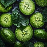 een bundel van komkommers generatief ai gegenereerd foto