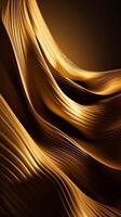 abstract goud zijde golven, draperie luxe gouden achtergrond. ai generatief foto