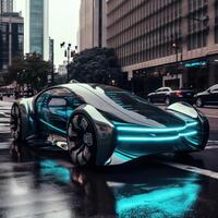 waterstof auto concept. ai gegenereerd illustratie foto