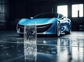 waterstof auto concept. ai gegenereerd illustratie foto