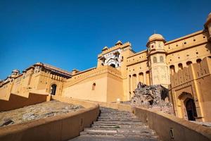 amer fort in jaipur, rajasthan, india. UNESCO Wereld Erfgoed. foto