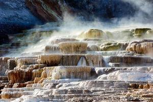 Yellowstone National Park, Wyoming 2020 - Minerva-terras bij de gigantische warmwaterbronnen