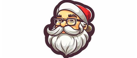 de kerstman claus logo, de kerstman claus clip art. Kerstmis en nieuw jaar achtergrond. ai gegenereerd. foto