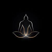 logo van yoga. lotus bloem logo met menselijk silhouet. ai gegenereerd. foto