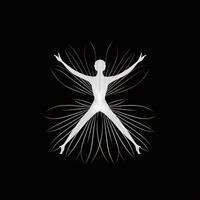 logo van yoga. lotus bloem logo met menselijk silhouet. ai gegenereerd. foto