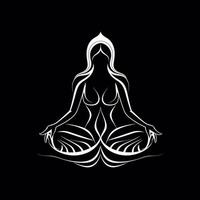 logo van yoga. lotus bloem logo met menselijk silhouet. ai gegenereerd. foto
