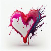 roze hart vorm Aan geïsoleerd wit achtergrond. valentijnsdag dag en romance concept. digitaal kunst illustratie thema. generatief ai foto