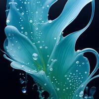 verbazingwekkend lilly met water plons en druppels, generatief ai foto