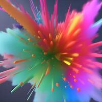 kleurrijk poeder explosie in de lucht, generatief ai foto