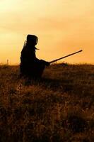 kendo vechter met shinai foto