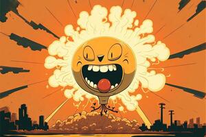 glimlachen atomair bom illustratie generatief ai foto