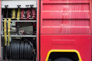 detail van brandweerwagen foto
