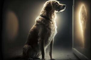 hond ziel dringt door menselijk natuur intiem verbonden naar, illustratie generatief ai foto