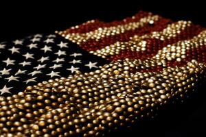 Verenigde Staten van Amerika vlag gemaakt uit van goud illustratie generatief ai foto